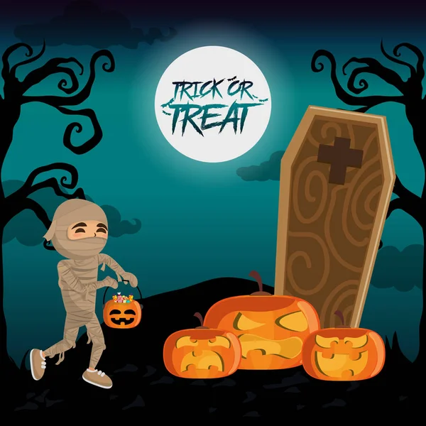 Criança e Halloween — Vetor de Stock