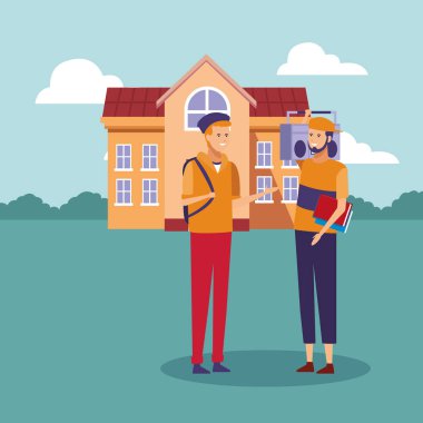 Öğrenciler yüksek shool konuşuyor