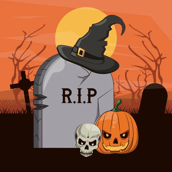 Halloween enge cartoons — Stockvector