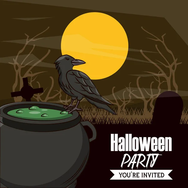 Halloween party-kártya — Stock Vector