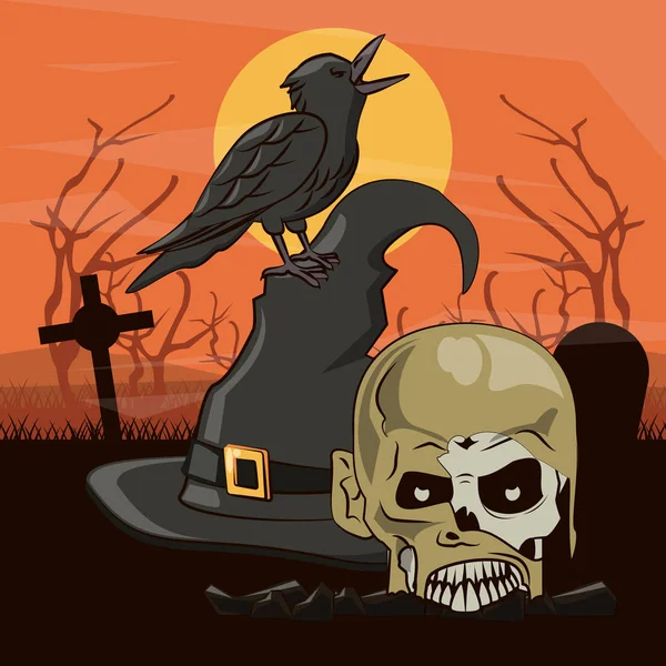 Halloween enge cartoons — Stockvector