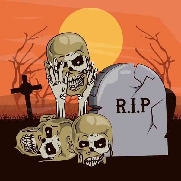 Halloween enge cartoons — Stockvector