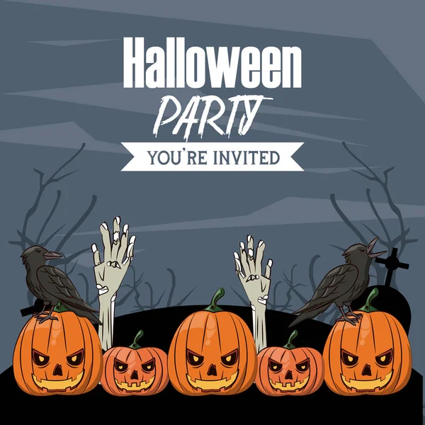 Halloween party-kártya — Stock Vector