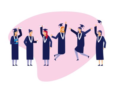 Öğrencilerin mezuniyet karikatürler