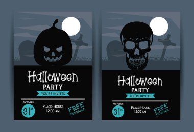 Cadılar Bayramı Partisi Davetiyesi kartların ayarla