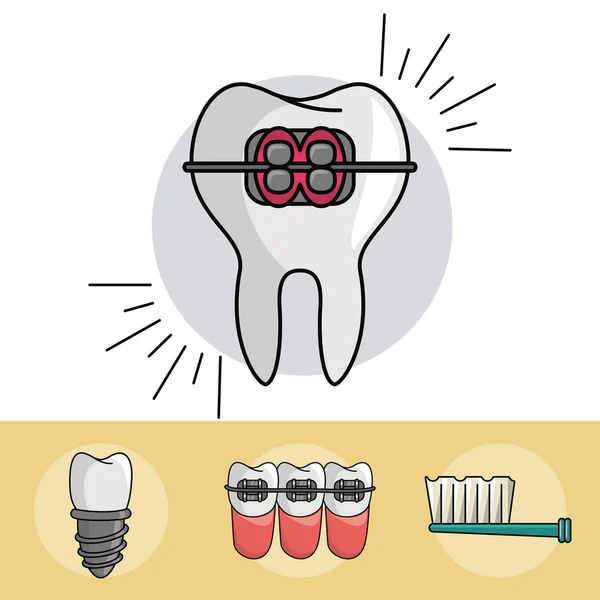 Tandheelkundige accolades elementen — Stockvector