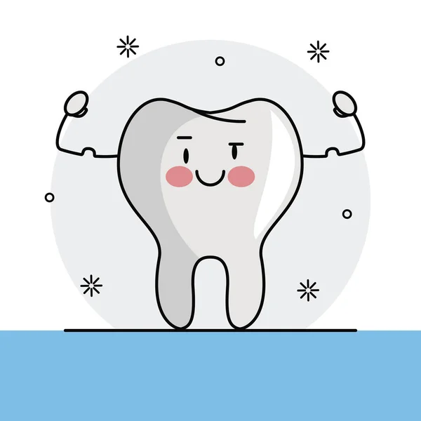 Tooth funny cartoon — Stock Vector