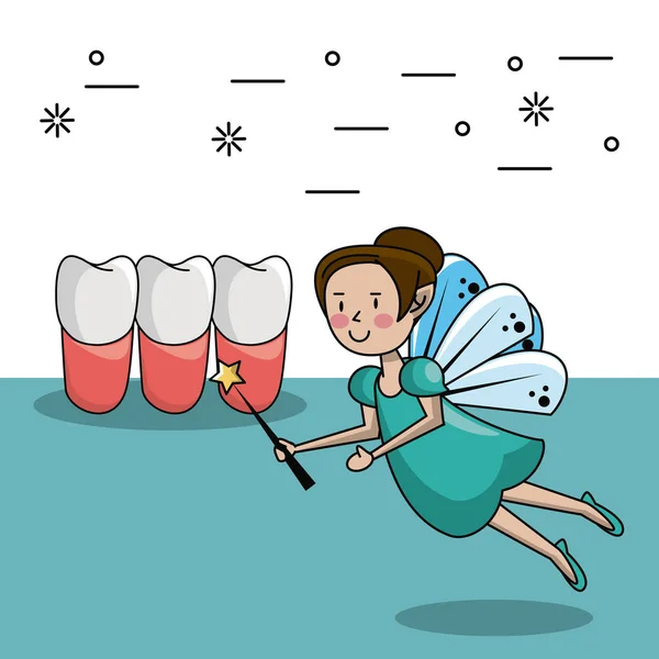 Dessin animé de la fée des dents — Image vectorielle