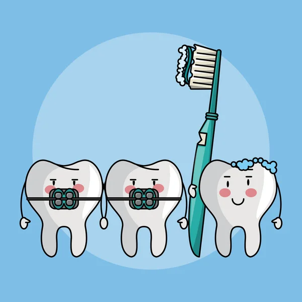 Caricaturas de cuidado dental — Vector de stock