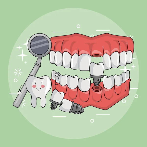 Karikaturen zur Zahnpflege — Stockvektor