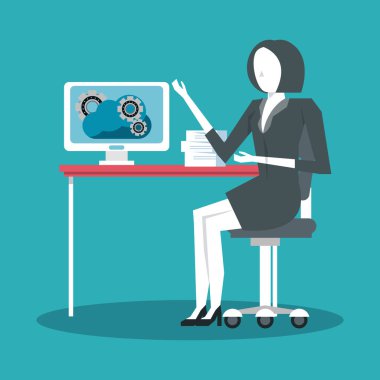 İş kadını çalışma avatar