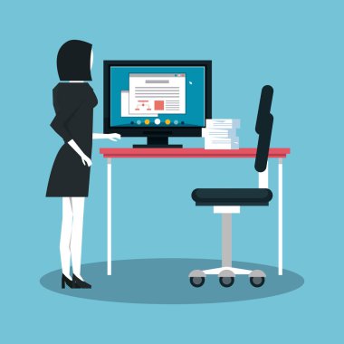 İş kadını çalışma avatar