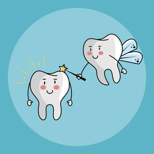 Fée des dents et soins dentaires — Image vectorielle