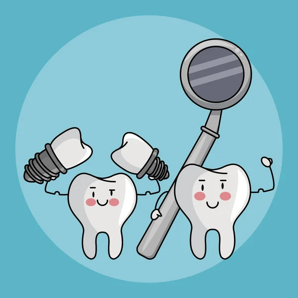 Caricaturas de cuidado dental — Vector de stock