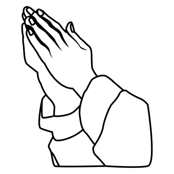 Tangan tanda berdoa - Stok Vektor