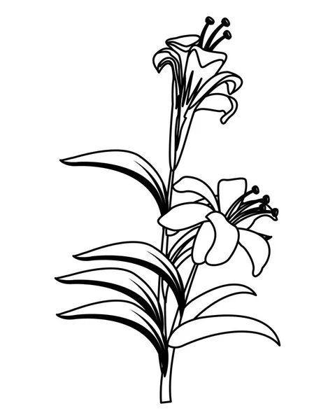 Blommor med blad — Stock vektor