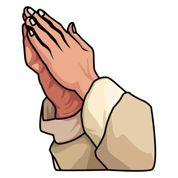 Tangan tanda berdoa - Stok Vektor
