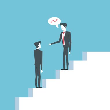 başarı vektör çizim grafik tasarım için koçluk ve mentorluk işadamı