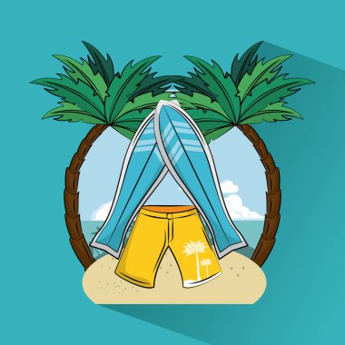 Tropikal sörf yaşam tarzı Tema