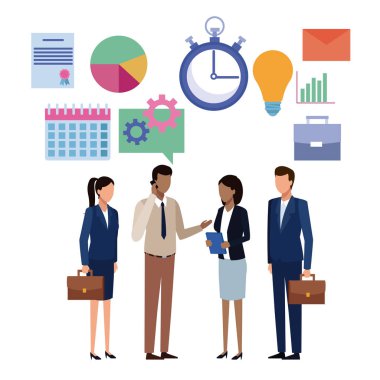 Çizgi film beyin fırtınası iş ortakları