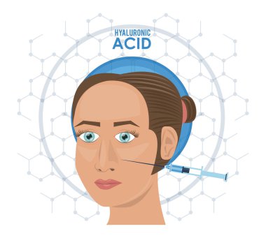hyaluronic acid filler injection infographic flyer clipart