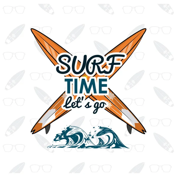 Tema stile di vita surf tropicale — Vettoriale Stock