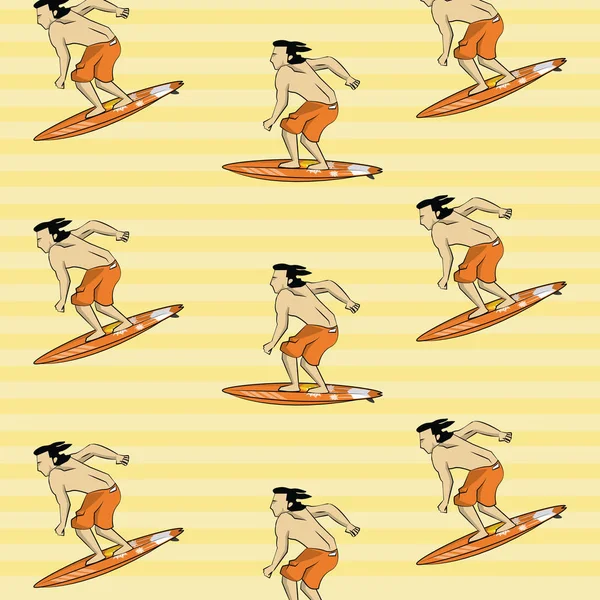 熱帯サーフィン ライフ スタイルのテーマ — ストックベクタ