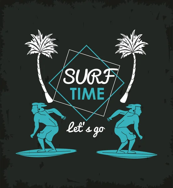 Thema tropisches Surfen — Stockvektor