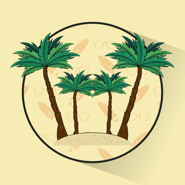 Tema de estilo de vida de surf tropical — Vetor de Stock