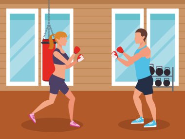 Fitness insanlar ve spor salonu