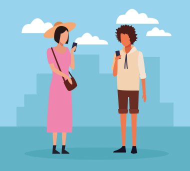 Genç çift çizgi film