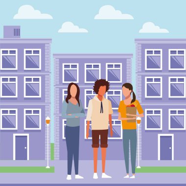 İnsanlar toplantı çizgi film