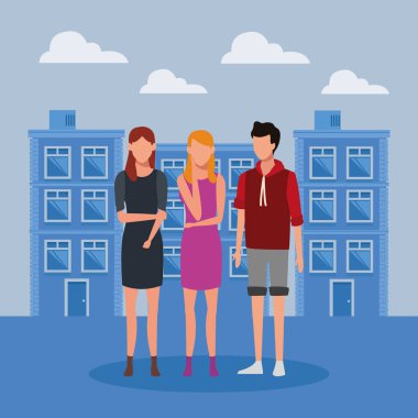 İnsanlar toplantı çizgi film