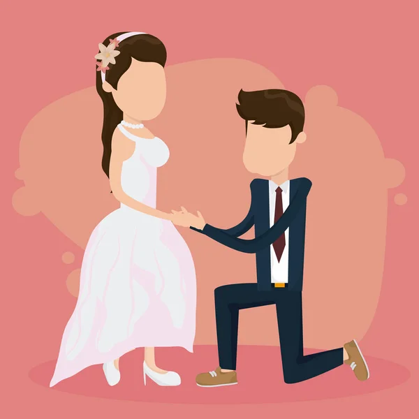 結婚式はちょうど結婚カード — ストックベクタ