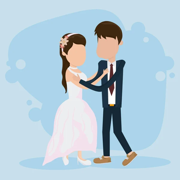 Boda recién casada — Vector de stock