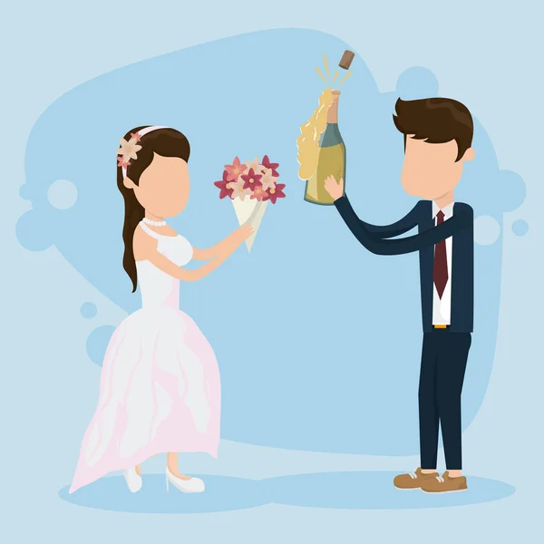 結婚式はちょうど結婚カード — ストックベクタ