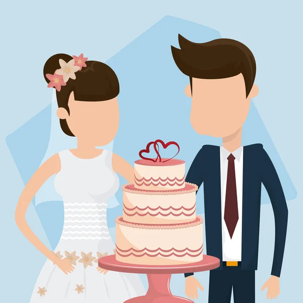 結婚式はちょうど結婚カード — ストックベクタ