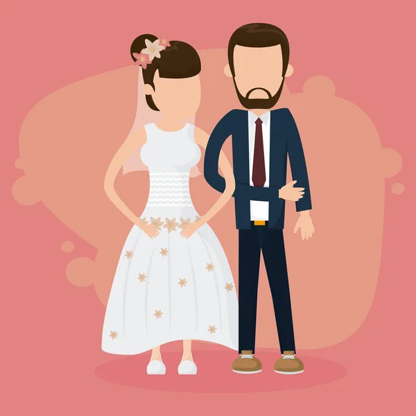 Casamento apenas cartão casado —  Vetores de Stock
