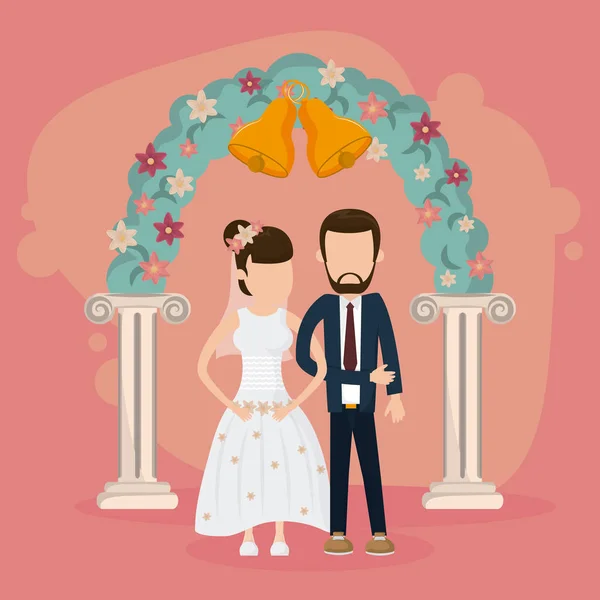 Esküvői kártya házasok — Stock Vector