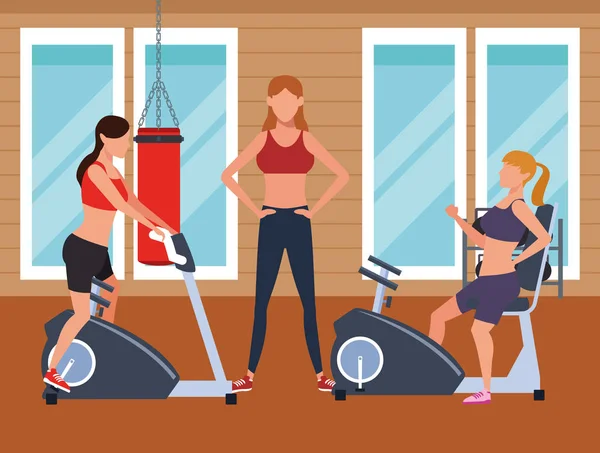 Γυμναστήριο και Fitness άτομα — Διανυσματικό Αρχείο