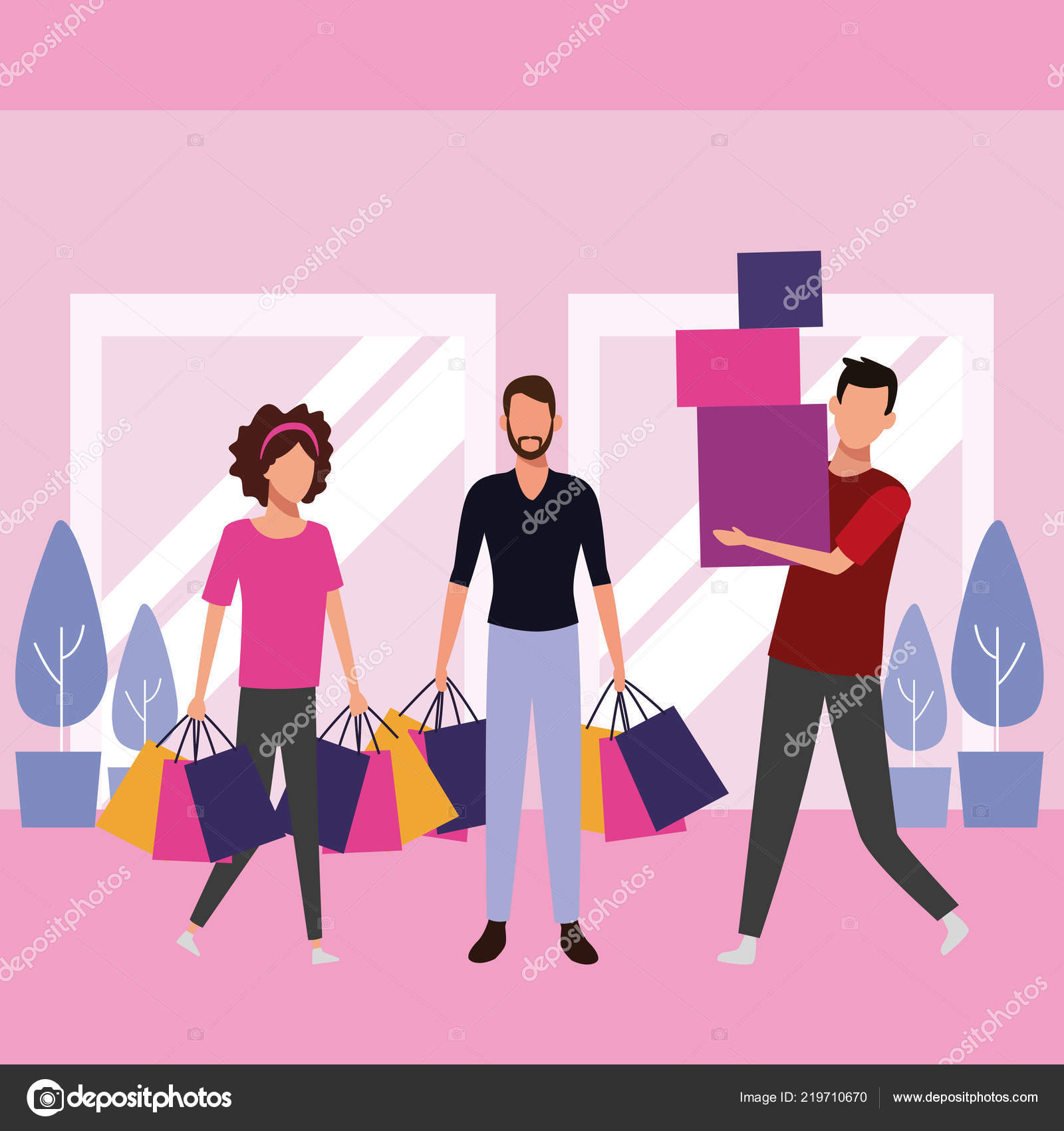 Gente comprando en el centro comercial vector, gráfico vectorial © jemastock imagen #219710670 Gente comprando en el centro comercial vector, gráfico vectorial © jemastock imagen #219710670
