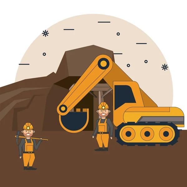 矿业工人动画片 — 图库矢量图片