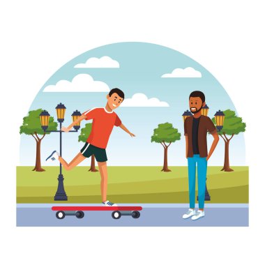 Genç şehir insanlar karikatür