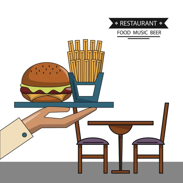 Το εστιατόριο τροφίμων και τραπεζαρία σχεδίου — Διανυσματικό Αρχείο