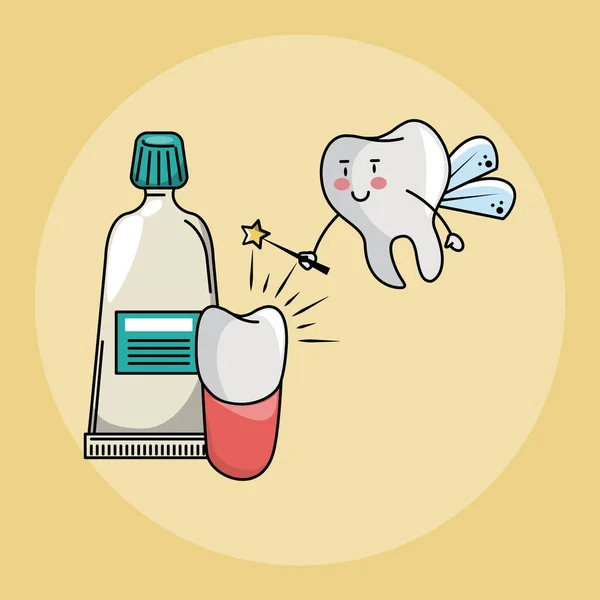 Fée des dents et soins dentaires — Image vectorielle