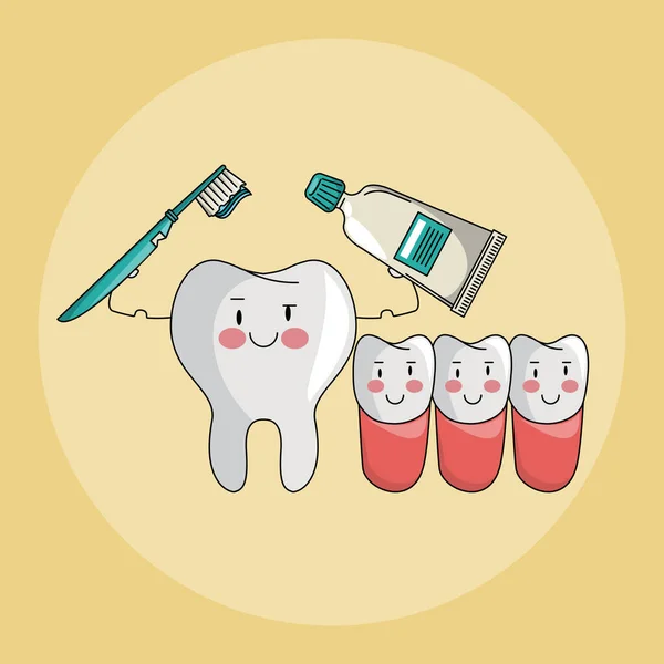 Caricaturas de cuidado dental — Vector de stock