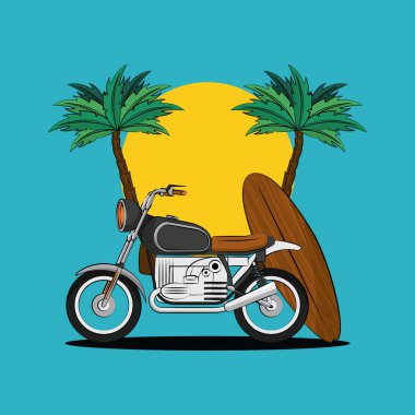 Sahilde Vintage motosiklet