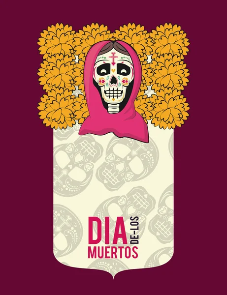 Day of dead card — Stock Vector