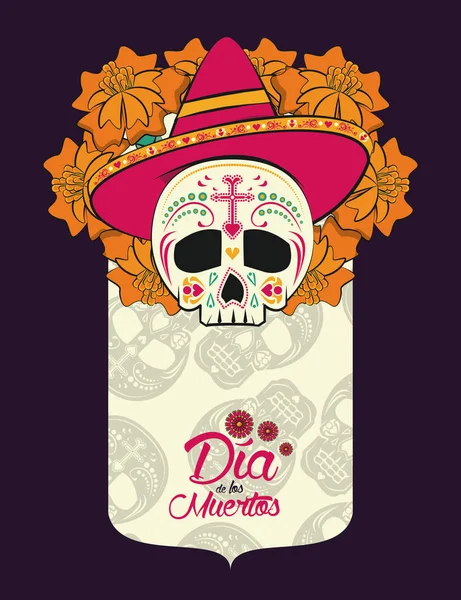 Day of dead card — Stock Vector