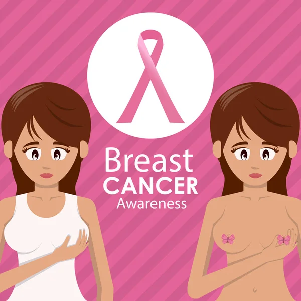Кампания по борьбе с раком груди — стоковый вектор